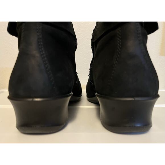 Ecco Women's Felicia Black Suede Wedge Ankle Boots EU 40/US 9-9.5 Side Zip - Picture 7 of 12